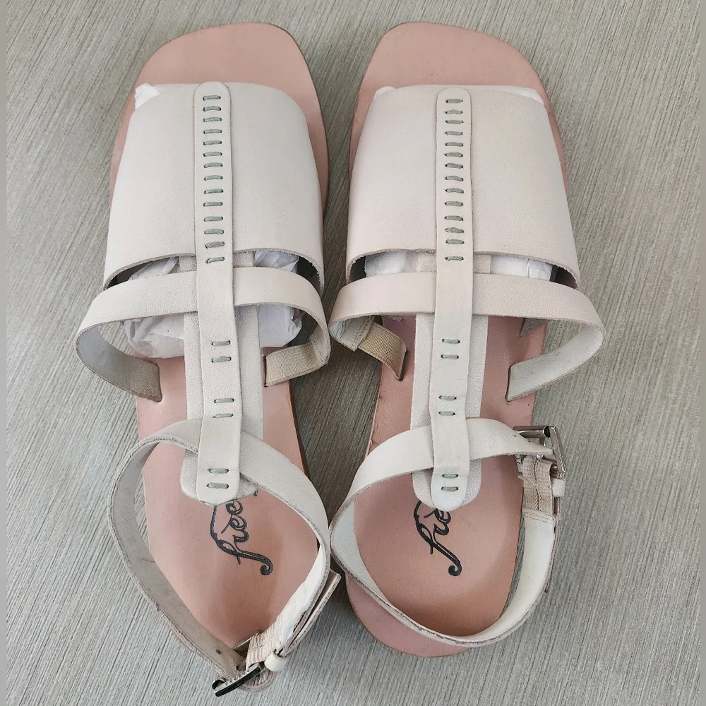 FREE PEOPLE Long Weekend Sandals ~Off White **NEW - Picture 4 of 10